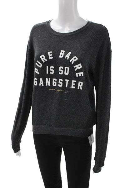 Spiritual Gangster Womens Pullover Sweatshirt Dark Gray Graphic Crew Neck Size S