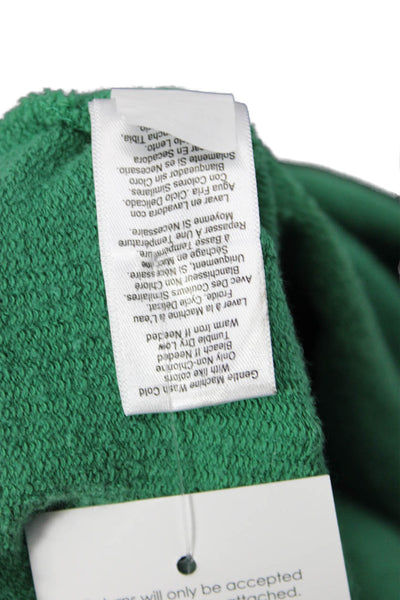 Nation LTD Women Pullover Sweatshirt Green 100% Pima Cotton Crew Neck Size XS