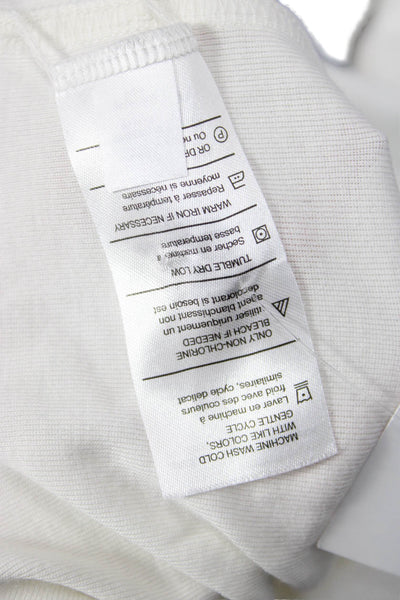 Vince Womens Basic Square Neck Long Sleeve White T-Shirt Size XS