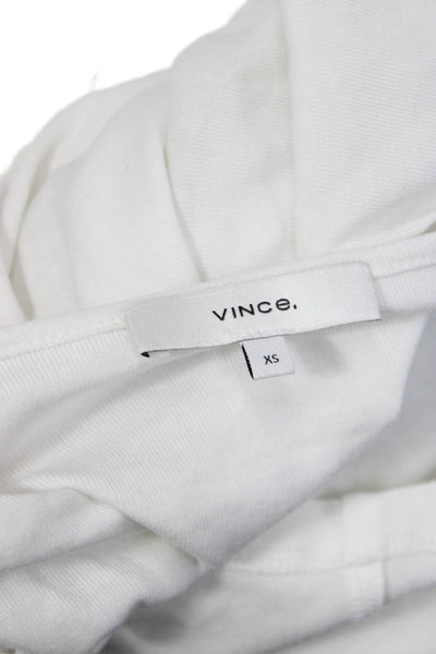 Vince Womens Basic Square Neck Long Sleeve White T-Shirt Size XS