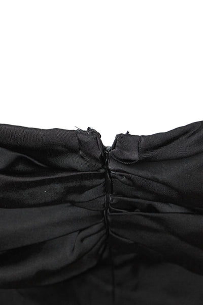 Commense Women A-Line Mini Dress Black Long Sleeve Knee Length Size S