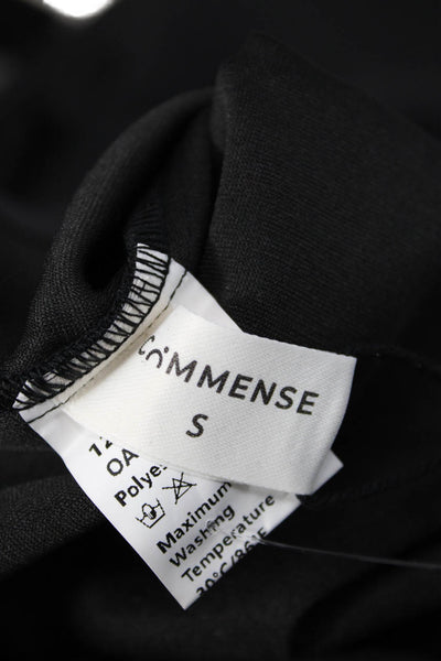 Commense Women A-Line Mini Dress Black Long Sleeve Knee Length Size S
