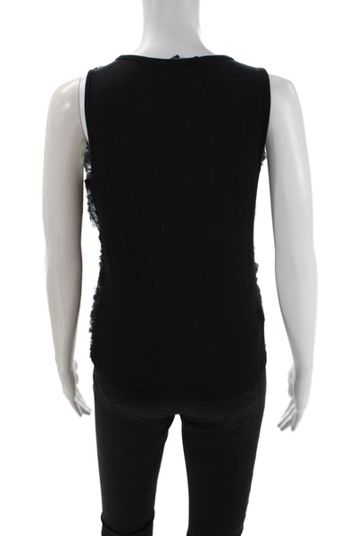 Insight Womens Black Floral Sleeveless Tank Round Neck Polyester Size L