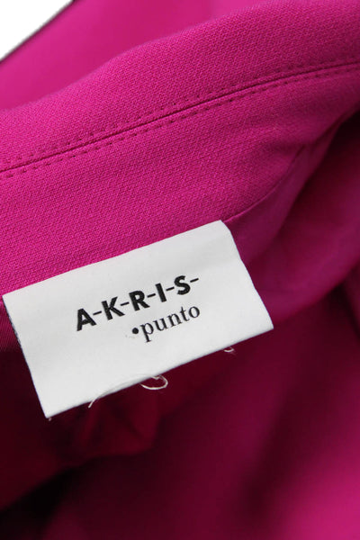 Akris Punto Women Pink Collared Blazer Long Sleeve Size 16