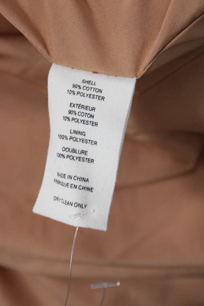 L'Agence Women Brown Collared Long Sleeve Solid Blazer Button Size 14