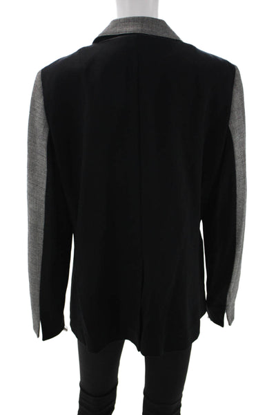 Akris Punto Unisex Herringbone Wool Blend Blazer Gray Long Sleeve Size 14
