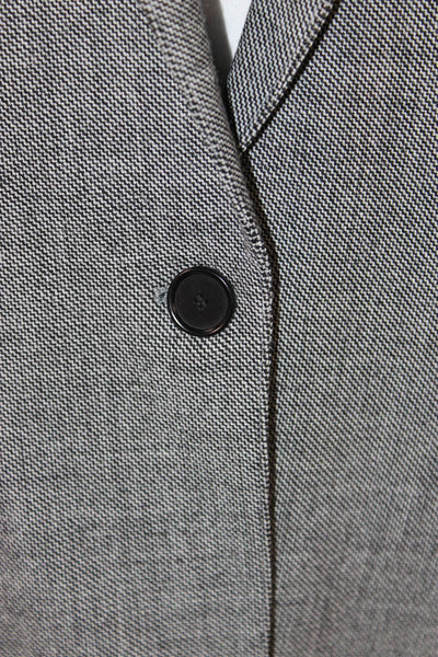 Akris Punto Unisex Herringbone Wool Blend Blazer Gray Long Sleeve Size 14