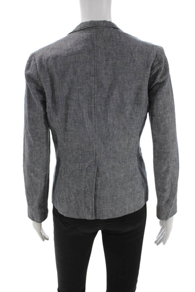Vince Women Gray Button Blazer Mock Neck Long Sleeve Classic Size 2