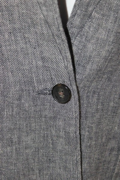 Vince Women Gray Button Blazer Mock Neck Long Sleeve Classic Size 2