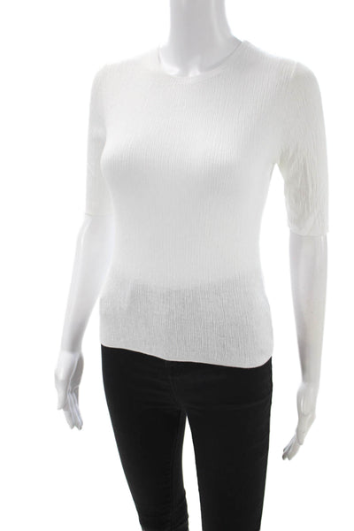 Vince Womens Basic T-Shirt White Cotton Crew Neck Short Sleeve Size S