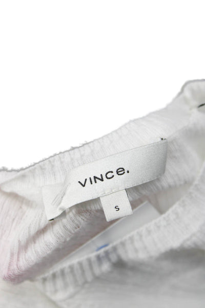 Vince Womens Basic T-Shirt White Cotton Crew Neck Short Sleeve Size S