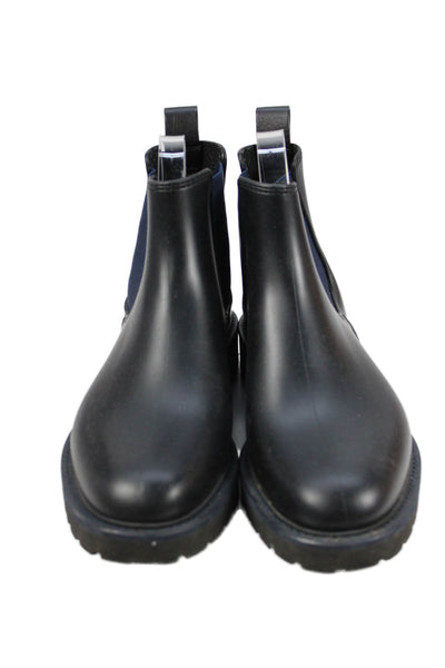 L.K. Bennett Women's Round Toe Leather Pull-On Chelsea Boots Black Size 6