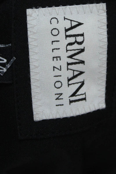 Armani Collezioni Mens Overcoat Black 100% Polyester Button High Neck Size 44