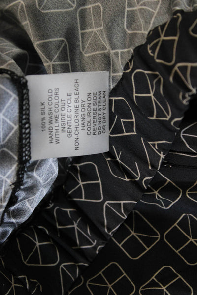 Elaine Kim Womens Black Silk Geometric Pants Size XL