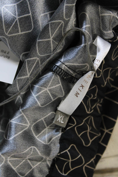 Elaine Kim Womens Black Silk Geometric Pants Size XL
