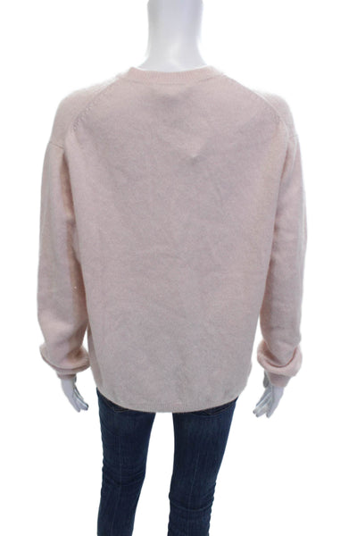 Uniqlo Womens V Neck Cashmere Blend Pullover Pink Sweater Size M
