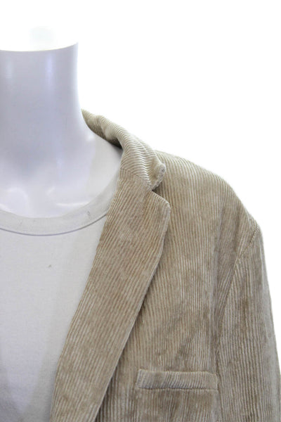 Rag & Bone Womens Beige Striped Collared Button Viscose Blazer Size 12