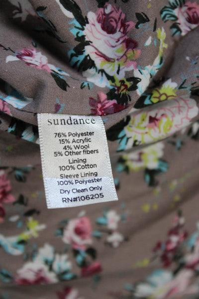 Sundance Women Brown Plaid Collared Button Blazer Long Sleeve Bohemian Size M
