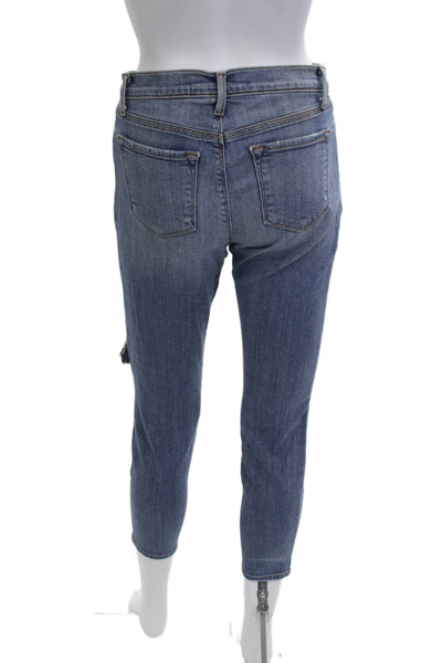 J Brand Women Ankle Cropped Blue Jeans Mid Rise 26 Inseam Size 25