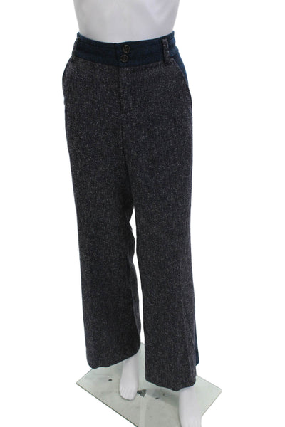 Elevenses Anthropologie Women Dress Pants Dark Blue Button Closure Size 8