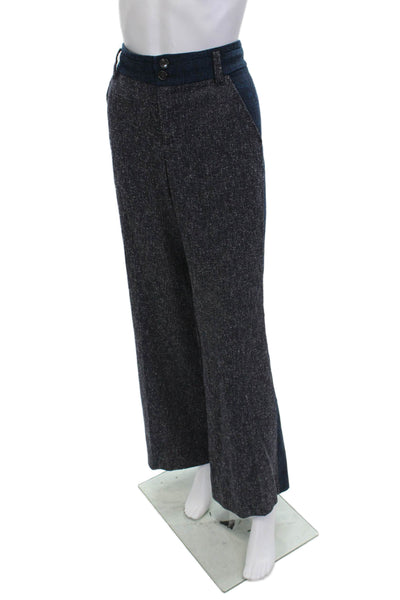Elevenses Anthropologie Women Dress Pants Dark Blue Button Closure Size 8
