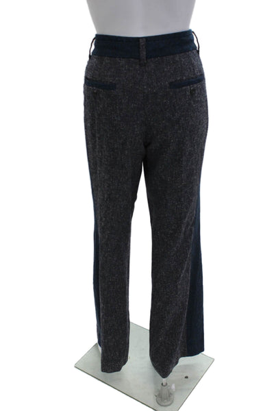 Elevenses Anthropologie Women Dress Pants Dark Blue Button Closure Size 8