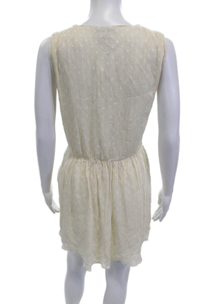 Burberry Brit Women Sundress Beige Polka Dot V-Neck Size 10