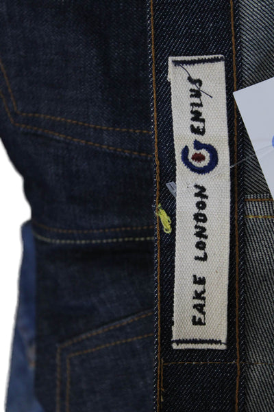 Fake London Unisex Cropped Flared Blue Cotton Jeans Size 28