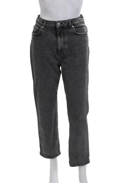& Other Stories Womens Cropped Mom Jeans Dark Gray Button Mid Rise 90s Size 31