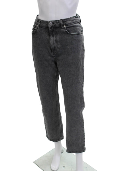 & Other Stories Womens Cropped Mom Jeans Dark Gray Button Mid Rise 90s Size 31