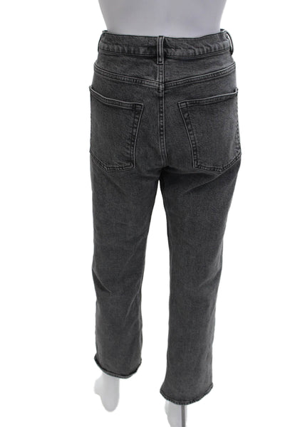 & Other Stories Womens Cropped Mom Jeans Dark Gray Button Mid Rise 90s Size 31