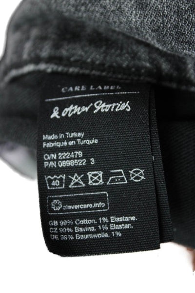 & Other Stories Womens Cropped Mom Jeans Dark Gray Button Mid Rise 90s Size 31