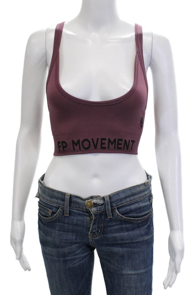 FP Movement Womens Ribbed Racerback Athletic Sports Bra Purple Size XS