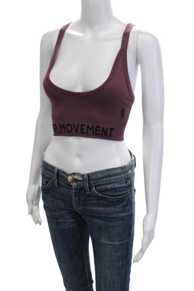 FP Movement Womens Ribbed Racerback Athletic Sports Bra Purple Size XS