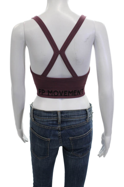 FP Movement Womens Ribbed Racerback Athletic Sports Bra Purple Size XS