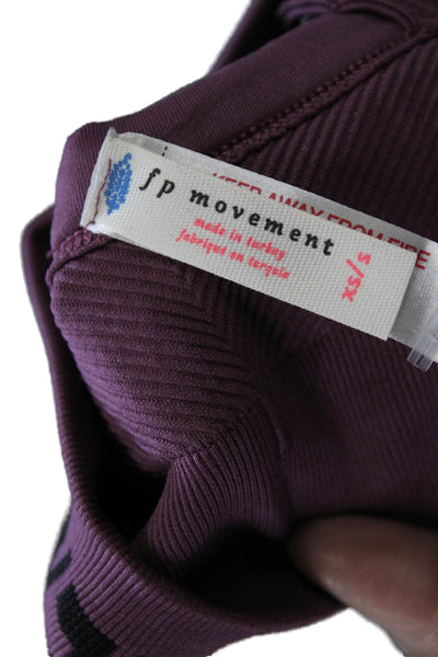 FP Movement Womens Ribbed Racerback Athletic Sports Bra Purple Size XS