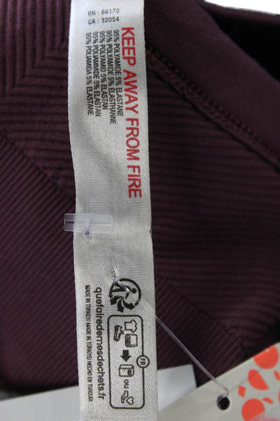 FP Movement Womens Ribbed Racerback Athletic Sports Bra Purple Size XS