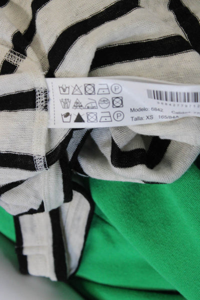 Massimo Dutti Womens Black Striped Cotton Sleeveless Round Neck Tank Size XS