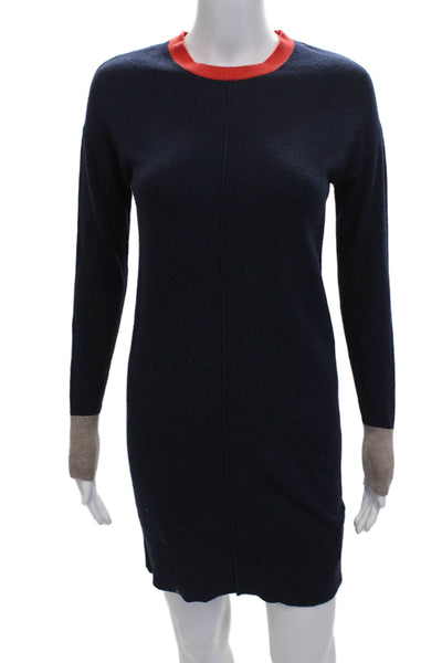Boden Womens Dark Blue Sweater Dress Knee Length Long Sleeve Crew Neck Size 2