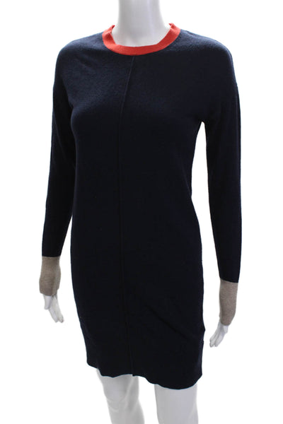 Boden Womens Dark Blue Sweater Dress Knee Length Long Sleeve Crew Neck Size 2