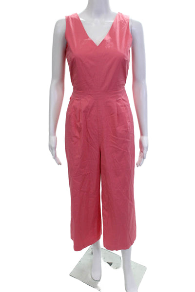 J Crew Womens Pink Sleeveless V-Neck Jumpsuit Size 0