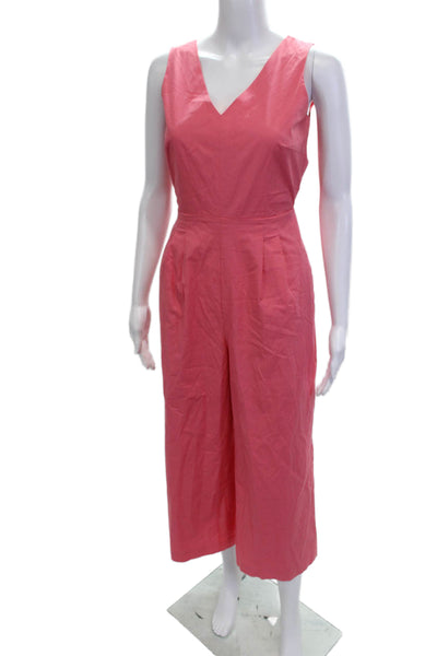 J Crew Womens Pink Sleeveless V-Neck Jumpsuit Size 0
