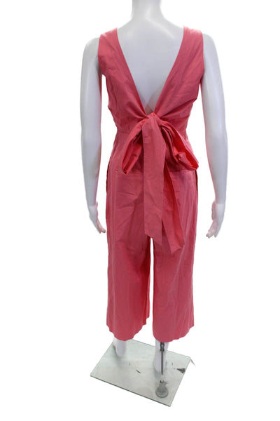 J Crew Womens Pink Sleeveless V-Neck Jumpsuit Size 0