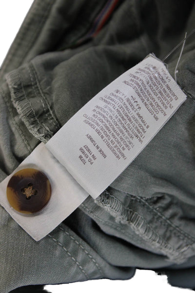 Boden Womens Cropped Jogger Pants Gray Button Size 2P