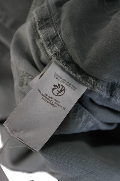 Boden Womens Cropped Jogger Pants Gray Button Size 2P