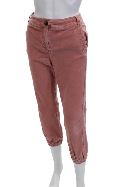 Boden Womens Cropped Jogger Pants Pink Cotton Blend Size 2P