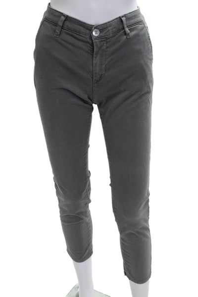 AG Adriano Goldschmied Womens Gray Cropped Ankle Chino Pants Petite Size 24