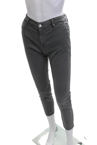 AG Adriano Goldschmied Womens Gray Cropped Ankle Chino Pants Petite Size 24