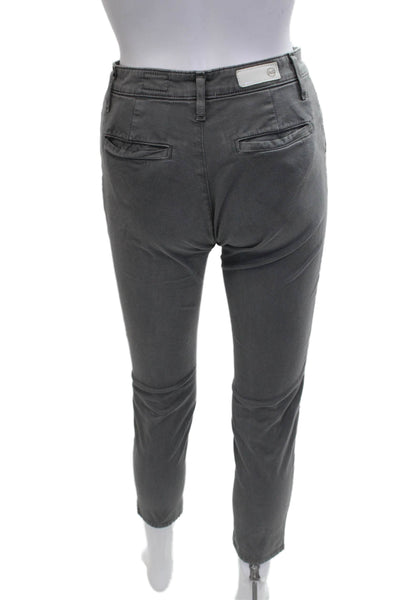 AG Adriano Goldschmied Womens Gray Cropped Ankle Chino Pants Petite Size 24
