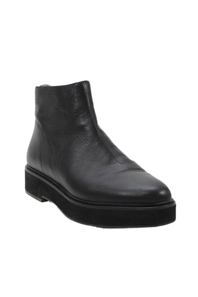 Eileen Fisher Women's Leather Round Toe Ankle Boots Black Size 11